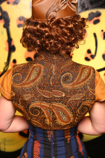 Sgt Pepper Vest in Gold Earth Paisley #30 - Kitty Kitty Bang Bang Collection