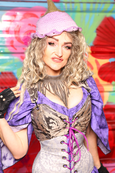 Cropped Courtier in Gravestone Damask *PLEASE order by BUST Measurement, NOT waist!* - Day 5 of 22 Days of Damsel
