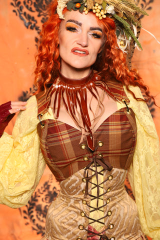 Cropped Courtier in Fall Plaid *PLEASE order by BUST Measurement, NOT waist!* - Day 9 of 13 Days of Halloween 2025