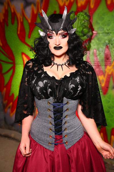Wench Corset in Misty Mountains - The Midnight Fable Collection