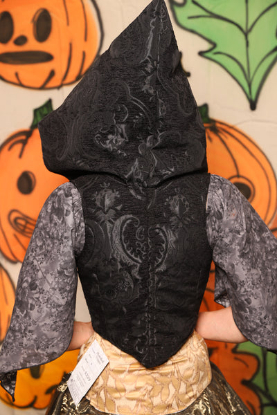 Hooded Cropped Vixen in Black Medallion - "The Knotty Wood" Collection