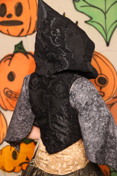 Hooded Cropped Vixen in Black Medallion - "The Knotty Wood" Collection