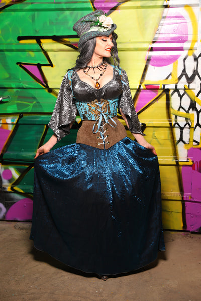 Tulip Skirt in Crushed Dark Sapphire - The Wrenfaire Collection