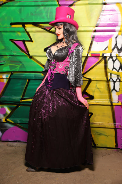 Tulip Skirt in Plum Crushed Shimmer - The Wrenfaire Collection