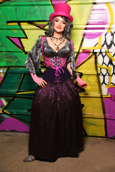 Tulip Skirt in Plum Crushed Shimmer - The Wrenfaire Collection