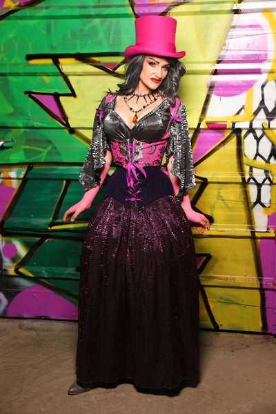 Tulip Skirt in Plum Crushed Shimmer - The Wrenfaire Collection