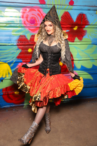 Mini Fairy Skirt w/Patchwork ruffle in "Here Comes the Sun" Shimmer - Day 7 of 22 Days of Damsel