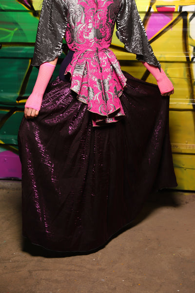 Tulip Skirt in Plum Crushed Shimmer - The Wrenfaire Collection