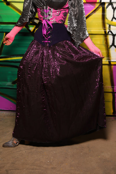 Tulip Skirt in Plum Crushed Shimmer - The Wrenfaire Collection