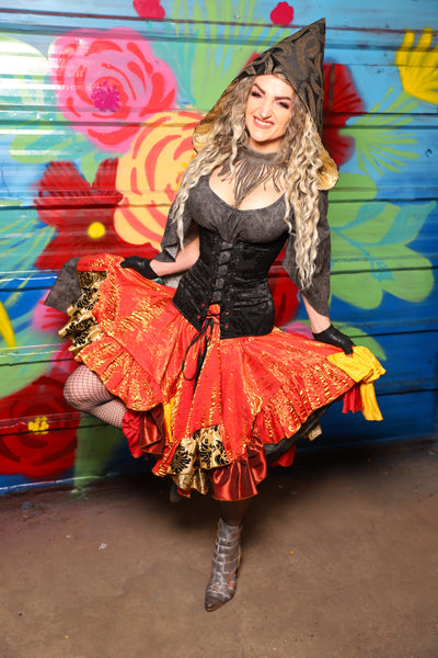Mini Fairy Skirt w/Patchwork ruffle in "Here Comes the Sun" Shimmer - Day 7 of 22 Days of Damsel