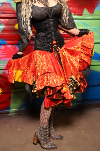 Mini Fairy Skirt w/Patchwork ruffle in "Here Comes the Sun" Shimmer - Day 7 of 22 Days of Damsel
