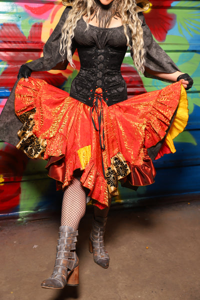 Mini Fairy Skirt w/Patchwork ruffle in "Here Comes the Sun" Shimmer - Day 7 of 22 Days of Damsel