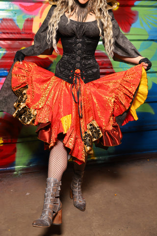 Mini Fairy Skirt w/Patchwork ruffle in "Here Comes the Sun" Shimmer - Day 7 of 22 Days of Damsel