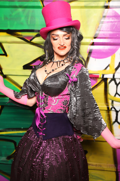 Cropped Vixen w/Wren Tail in Pink and Silver Medallion - The Wrenfaire Collection