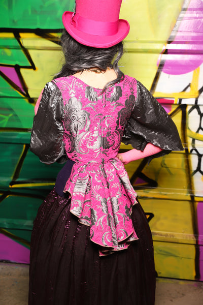 Cropped Vixen w/Wren Tail in Pink and Silver Medallion - The Wrenfaire Collection