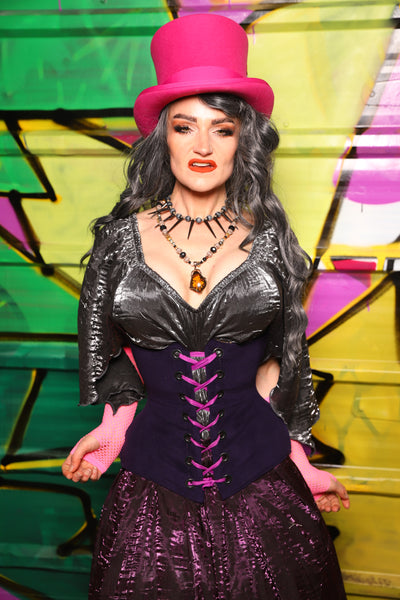 Wench Underbust Corset in Blackberry Jam Velvet - The Wrenfaire Collection