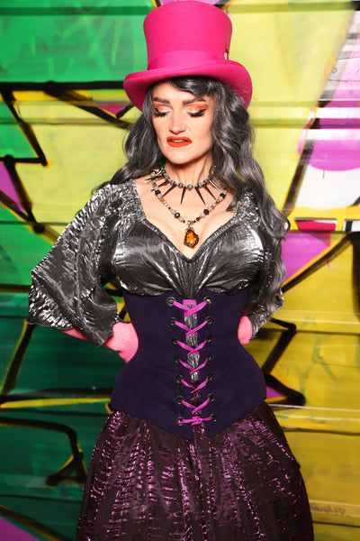 Wench Underbust Corset in Blackberry Jam Velvet - The Wrenfaire Collection