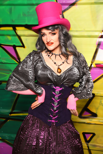 Wench Underbust Corset in Blackberry Jam Velvet - The Wrenfaire Collection