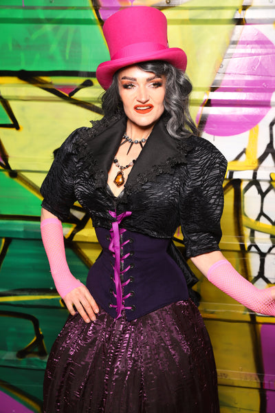 Wren Overbust Vest in Black Tendrils - The Wrenfaire Collection