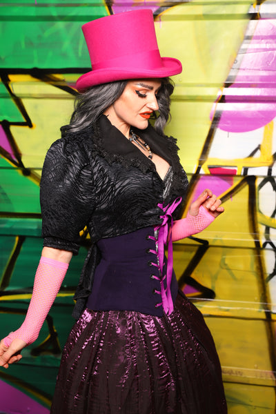 Wren Overbust Vest in Black Tendrils - The Wrenfaire Collection