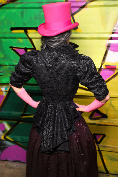 Wren Overbust Vest in Black Tendrils - The Wrenfaire Collection