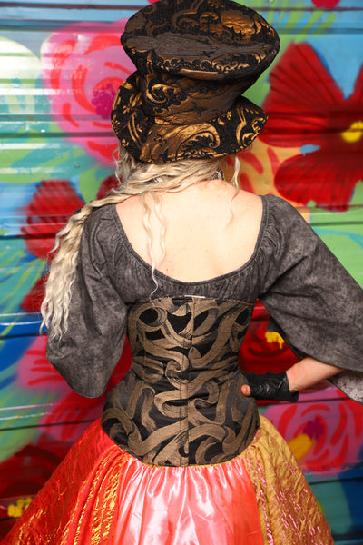 Wench Underbust Corset in Brass Ribbons - Day 7 of 22 Days of Damsel