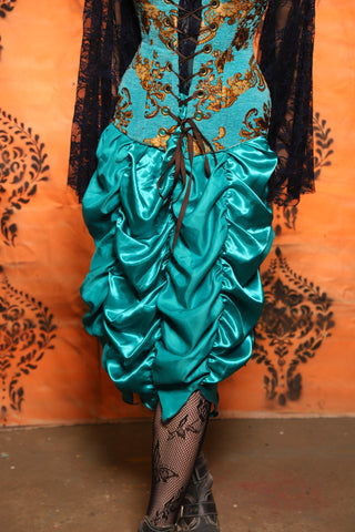 Ruse Skirt in Teal Satin - Day 10 of 13 Days of Halloween