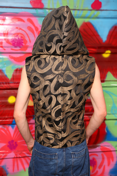 Hooded Men's Vest in Brass Ribbons - Day 7 of 22 Days of Damsel