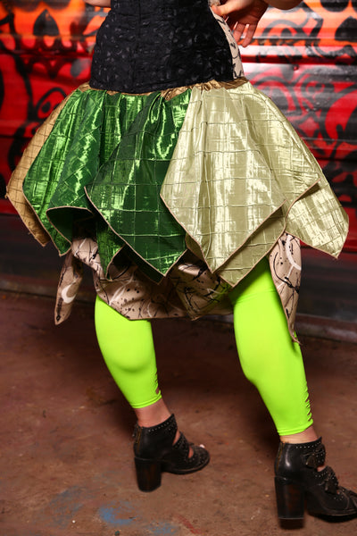 Drawstring Mini Fairy Skirt in SLIME Patchwork - The Bootiful Collection