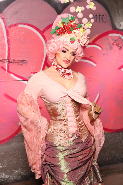 Torian Corset in Pearl Pink Damask #49 - The Scrumptious Collection