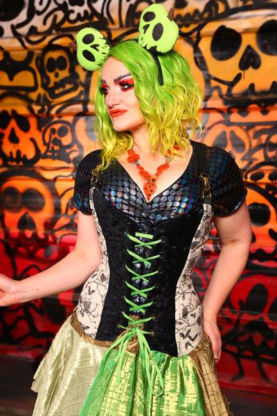 Crossfire Corset in Batty Bat - The Bootiful Collection