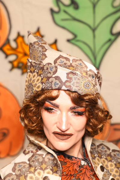 Crooked Point Hat in Flower Mandala - "The Knotty Wood" Collection