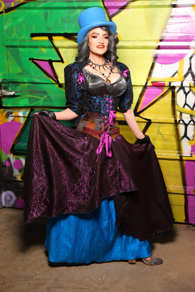 Tulip Skirt in Punchy Blue Iridescent - The Wrenfaire Collection
