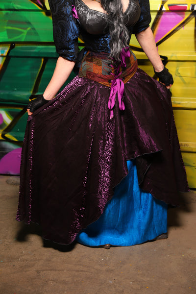 Tulip Skirt in Punchy Blue Iridescent - The Wrenfaire Collection