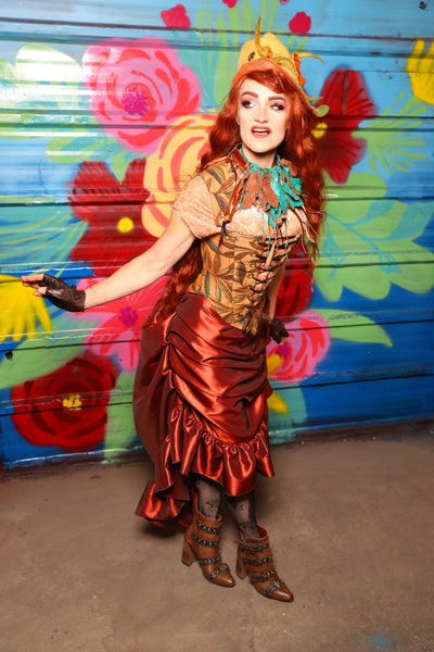 Swoon Skirt in Rust Taffeta - Day 9 of "Celebrating 22 Years of Damsel"