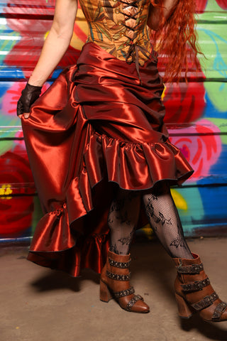 Swoon Skirt in Rust Taffeta - Day 9 of "Celebrating 22 Years of Damsel"