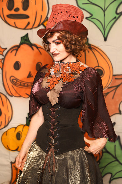 Wench Corset in Forest Earth Upholstery - "The Knotty Wood" Collection