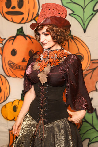 Wench Corset in Forest Earth Upholstery - "The Knotty Wood" Collection