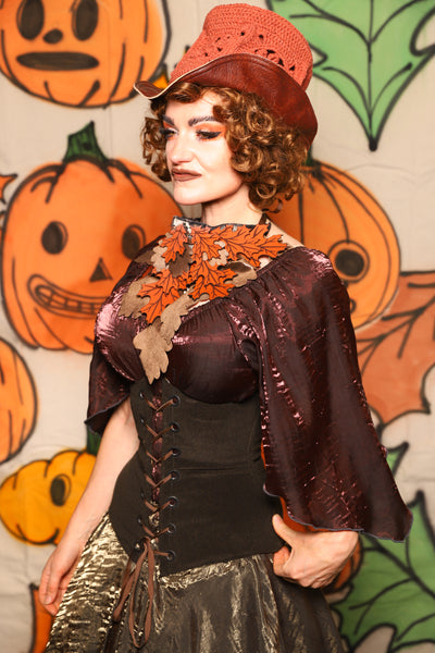 Wench Corset in Forest Earth Upholstery - "The Knotty Wood" Collection