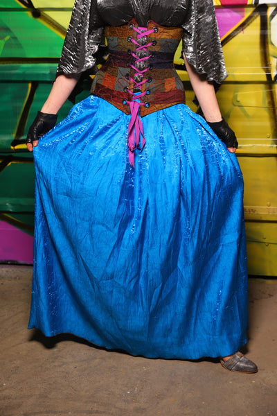 Tulip Skirt in Punchy Blue Iridescent - The Wrenfaire Collection