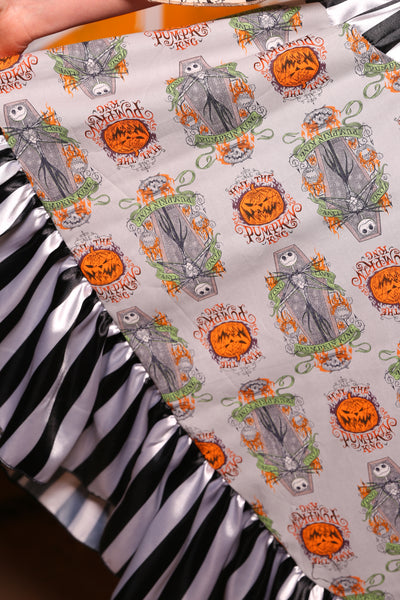 Crescent Skirt w/Black & White Ruffles in Gray Jack Skellington- "13 Days of Halloween 2024" Day 11