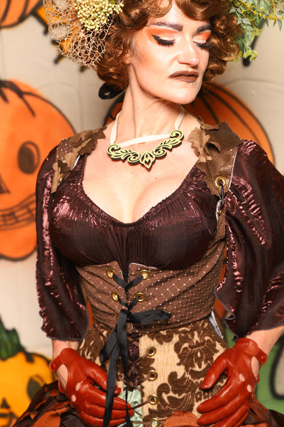 Tailed Cropped Vixen in Brown Dot - "The Knotty Wood" Collection