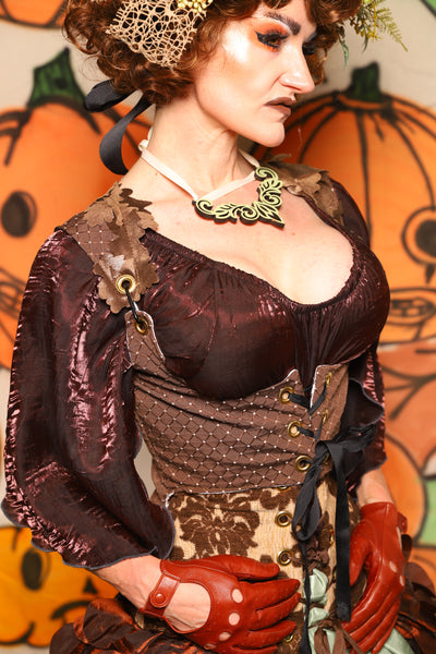Tailed Cropped Vixen in Brown Dot - "The Knotty Wood" Collection