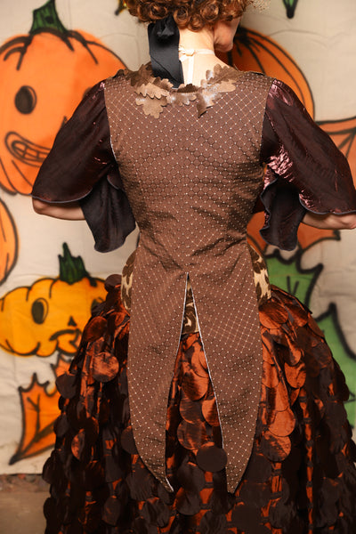 Tailed Cropped Vixen in Brown Dot - "The Knotty Wood" Collection