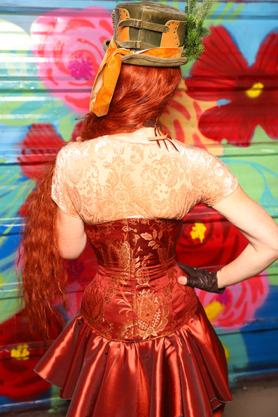Wench Underbust Corset in Persimmon Floral- Day 9 of "Celebrating 22 Years of Damsel"
