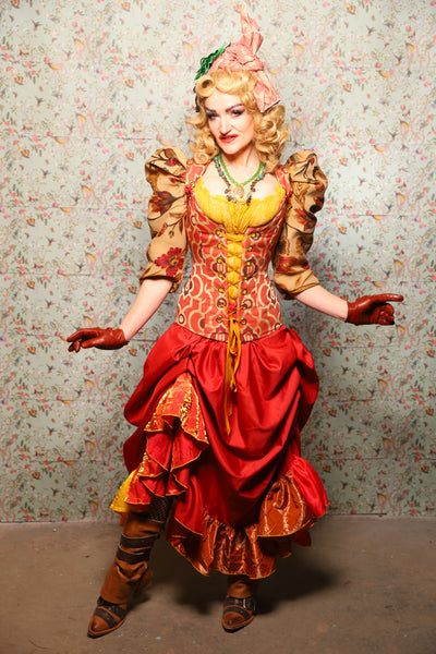 Ragtag Ruffle Skirt in Red Patchwork - March of the Ides Collection
