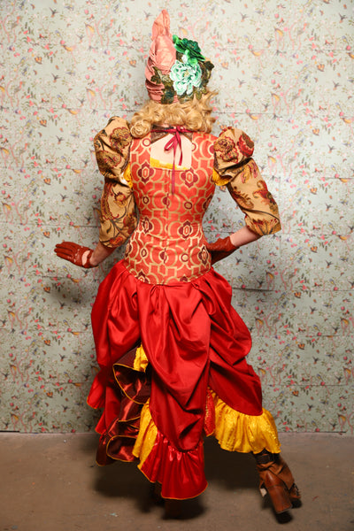 Ragtag Ruffle Skirt in Red Patchwork - March of the Ides Collection