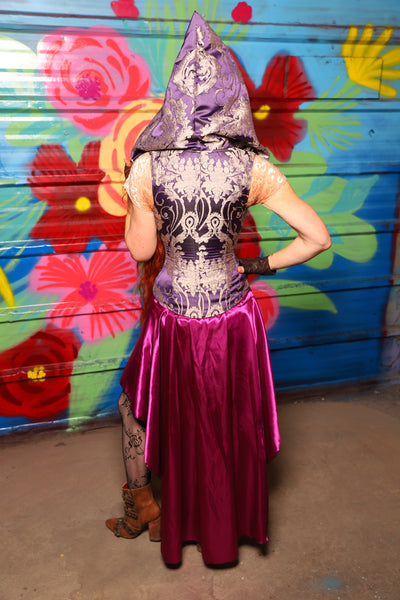 Crescent Skirt in Fuchsia Satin - Day 10 of "Celebrating 22 Years  of Damsel"