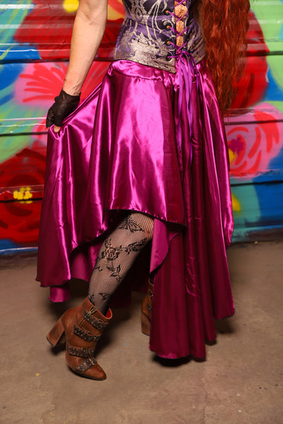 Crescent Skirt in Fuchsia Satin - Day 10 of "Celebrating 22 Years  of Damsel"