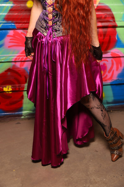 Crescent Skirt in Fuchsia Satin - Day 10 of "Celebrating 22 Years  of Damsel"